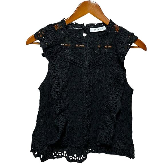 Mustard Seed Womens S Black Lace Sleeveless Coquette Feminine Romantic Boho - Picture 1 of 11